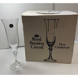Vintage 80s Royal Bavarian Crystal Flute Champagne Glass 6 Pack